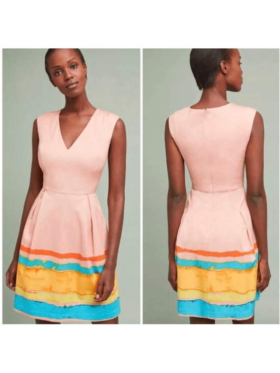 TRACY REESE x ANTHROPOLOGIE Dresses & Skirts - TRACY REESE x ANTHROPOLOGIE Pink Multicolor Mini Fit and Flare Dress Size Small